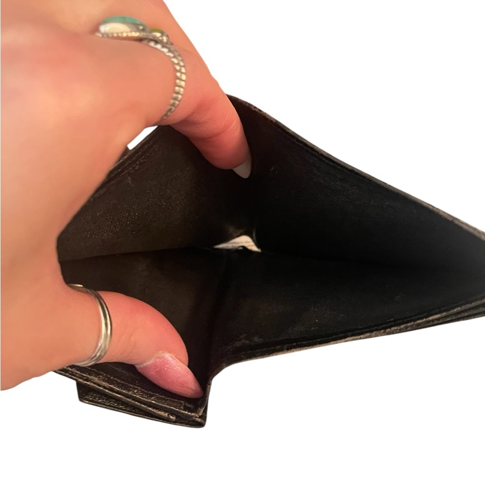 Yves Saint Laurent Black Leather Card Holder with Gold Accents - Picture 6 of 7